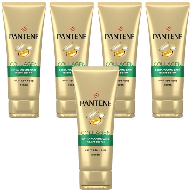 팬틴 콜라겐 엑스트라 볼륨 케어 트리트먼트, 220ml, 5개
