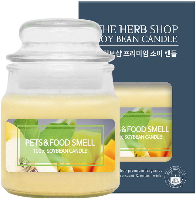 더허브샵 소이캔들 자캔들타입, 애완동물 음식냄새 제거 망고모과향, 90g, 1개