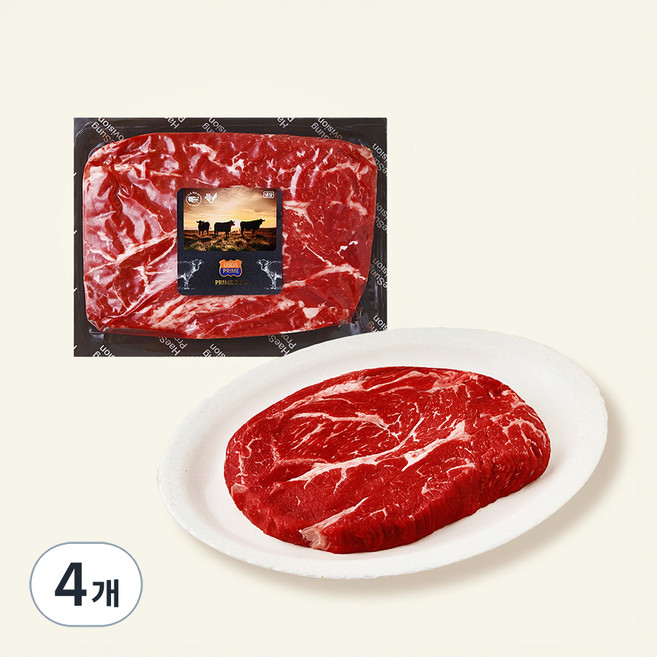 미국산 프라임 등심 스테이크 (냉장), 500g, 4개