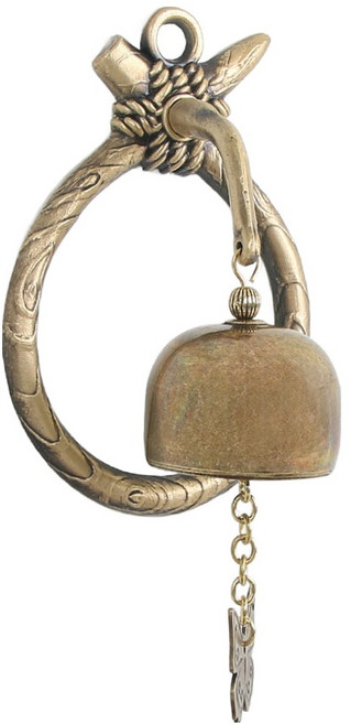 財運滾滾 萬事亨通 門鈴掛飾, 蝴蝶款 銅色