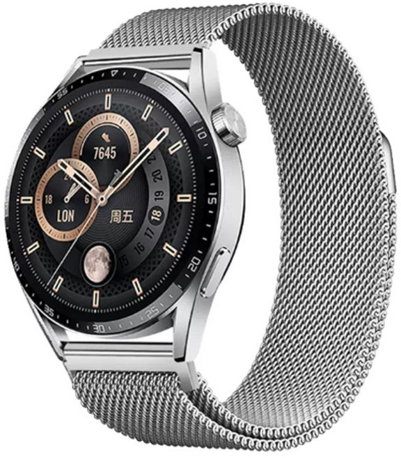 아이엠판다 갤럭시워치 메쉬메탈 스트랩, 실버