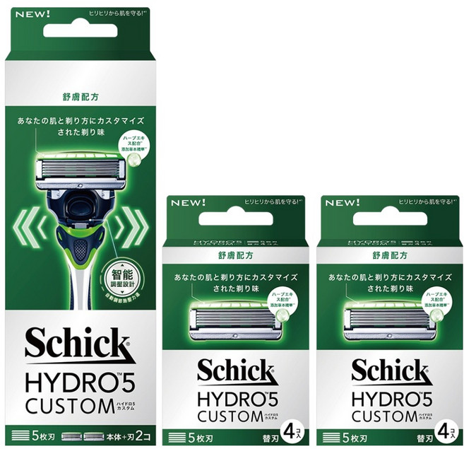 Schick 舒適牌 水次元5 辨型刮鬍刀組 舒膚配方 刀把 + 刮鬍刀片 10片, 1組, 1組