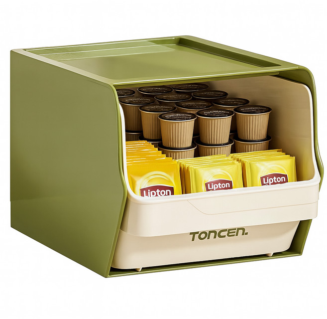 로커스 적층 미니서랍 탕비실 정리함 철제 수납함, 초록, 1개