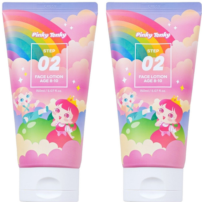 핑키통키 페이스 로션 2단계 8-10세용, 150ml, 2개