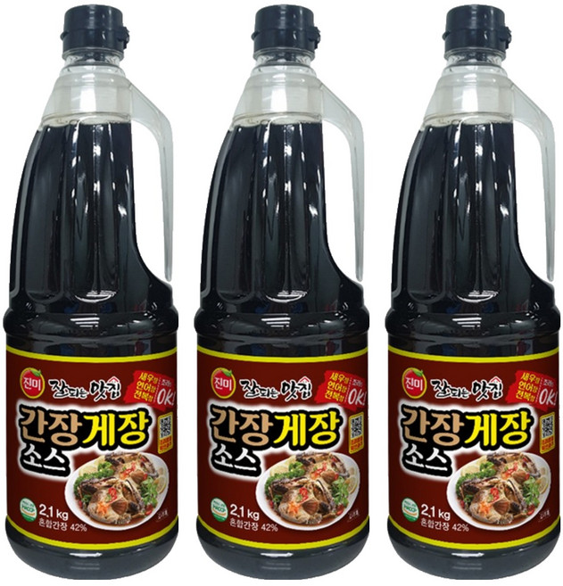 진미 간장게장 소스, 2.1kg, 3개