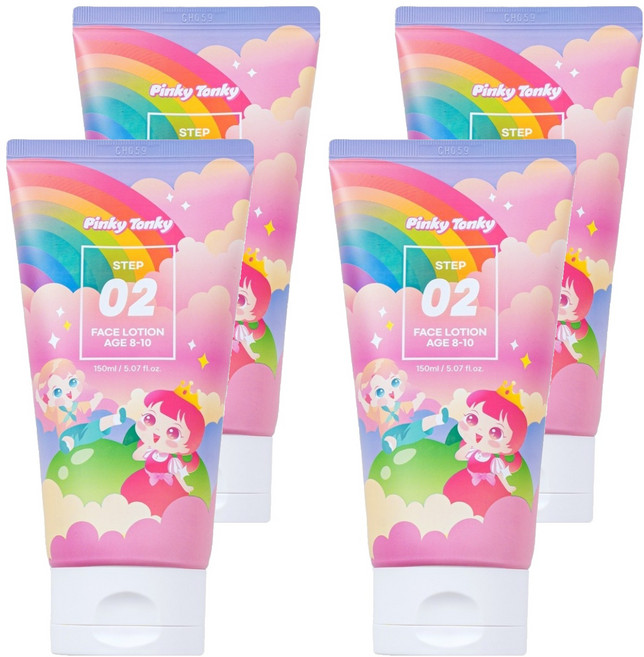 핑키통키 페이스 로션 2단계 8-10세용, 150ml, 4개