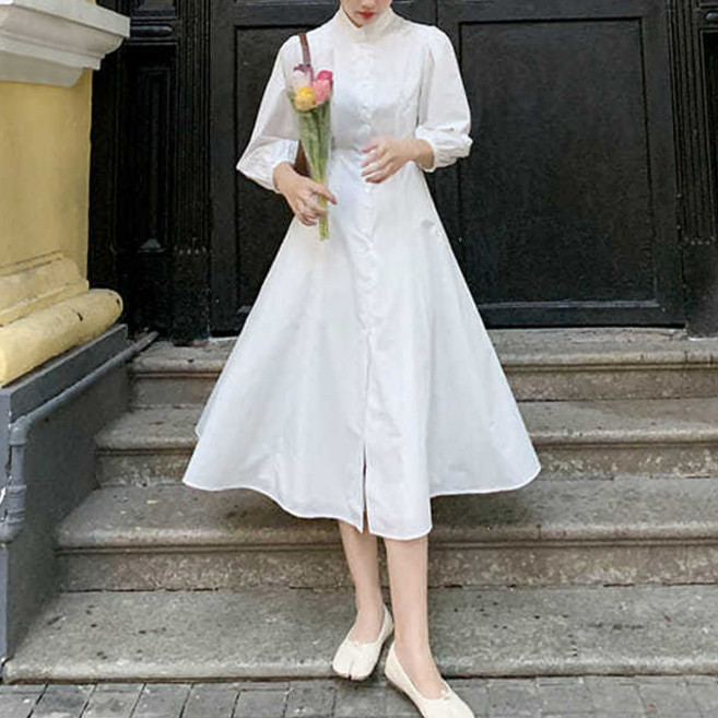 페이퍼먼츠 청순 A라인 롱 셔츠 원피스 00880