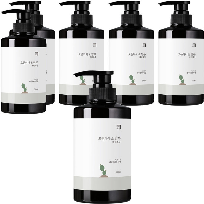 살림백서 오푼티아 앤 밤부 바디워시 베이비파우더향, 500ml, 6개