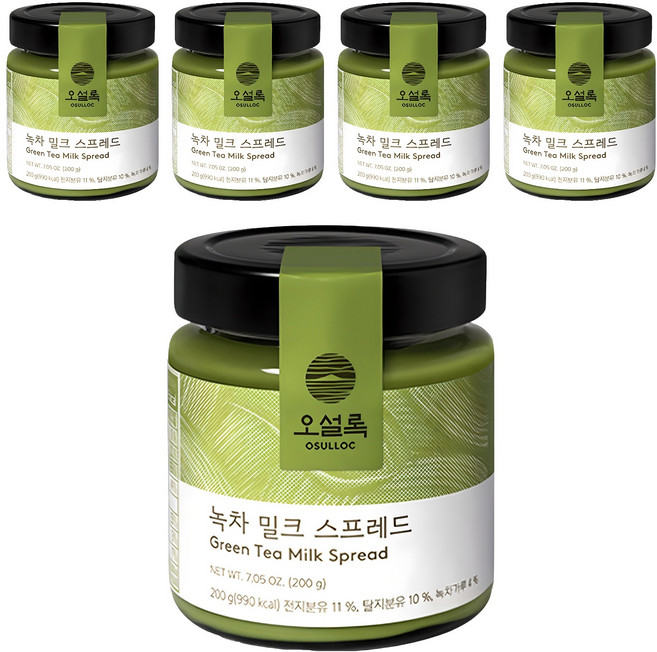 오설록 녹차 밀크 스프레드, 200g, 5개