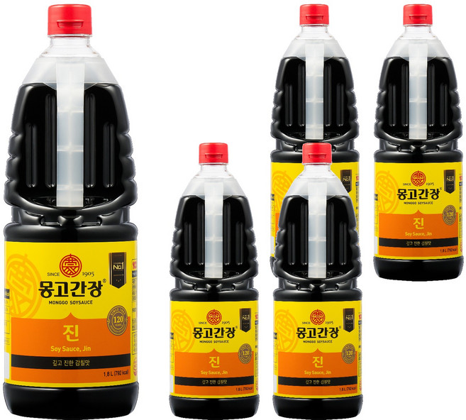 몽고식품 마산 몽고 진간장, 1.8L, 5개