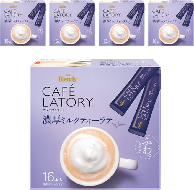 AGF Blendy CAFE LATORY 濃厚拿鐵奶茶, 11g, 16條, 5盒