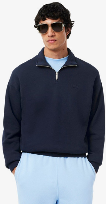 라코스테 남성용 크록 시그니처 루즈핏 면 반집업 풀오버 SH7759-55N