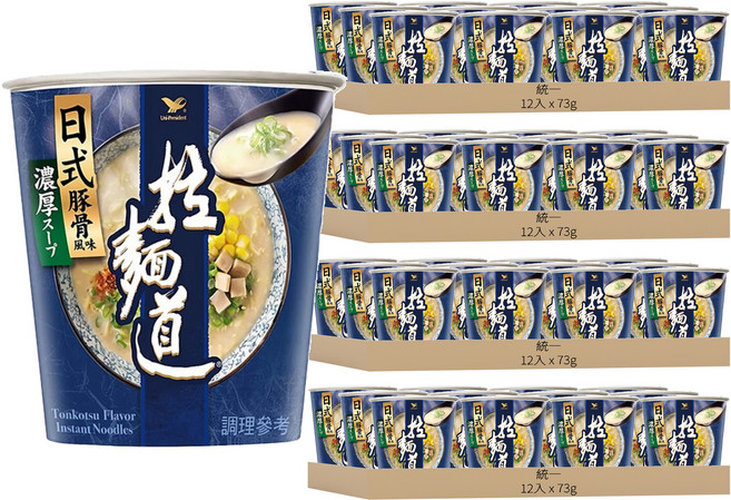 統一 拉麵道 日式豚骨風味拉麵 73g, 48入