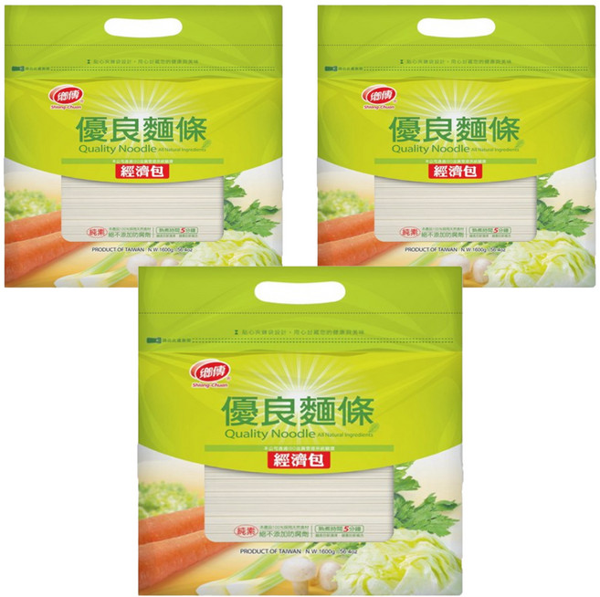 鄉傳 優良麵條 經濟包, 1.6kg, 3包