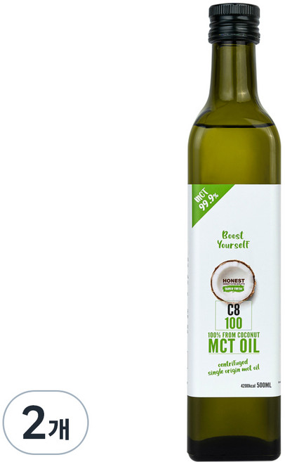 어니스트 코코넛 MCT 오일 C8 포함, 500ml, 2개