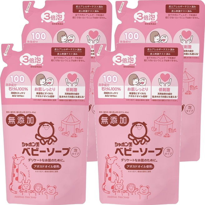 샤본다마 유아거품솝리필, 400ml, 4개