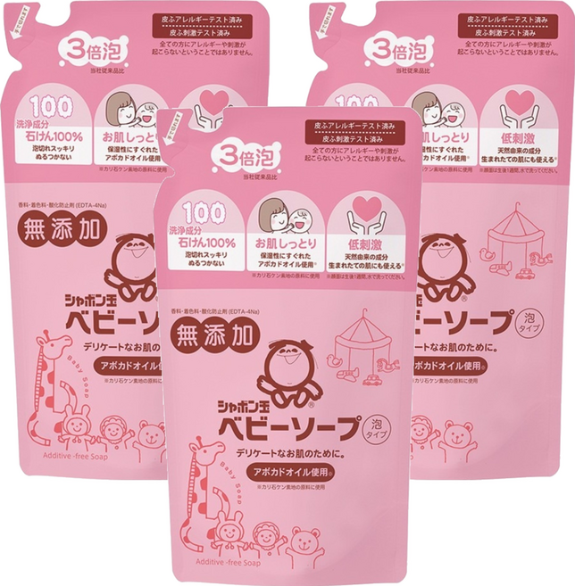 샤본다마 유아거품솝리필, 400ml, 3개