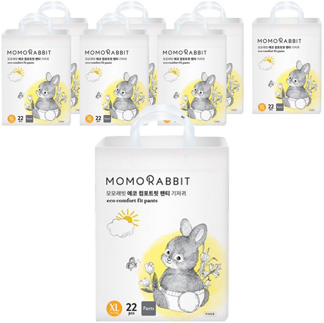 모모래빗 에코컴포트핏 팬티기저귀 유아용, 특대형(XL), 176매