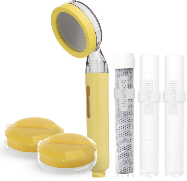듀벨 샤워애 와이즈 아이 비타민 샤워기 + 레몬향 필터 2p + 세디 필터 2p + 카본 필터 세트, 1개, 옐로우