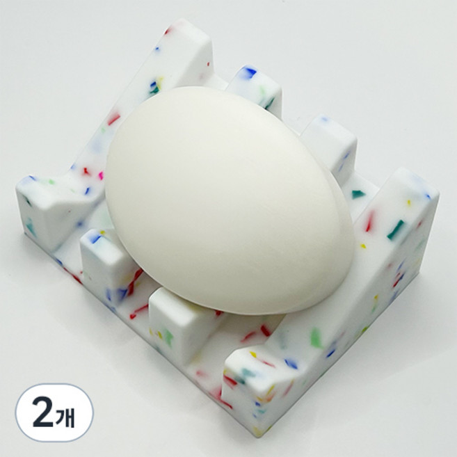 논슬립 실리콘 비누받침, 컬러도트, 2개