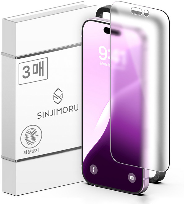 신지모루 AG 코팅 저반사 지문방지 매트 휴대폰 액정보호필름 3p, 1세트
