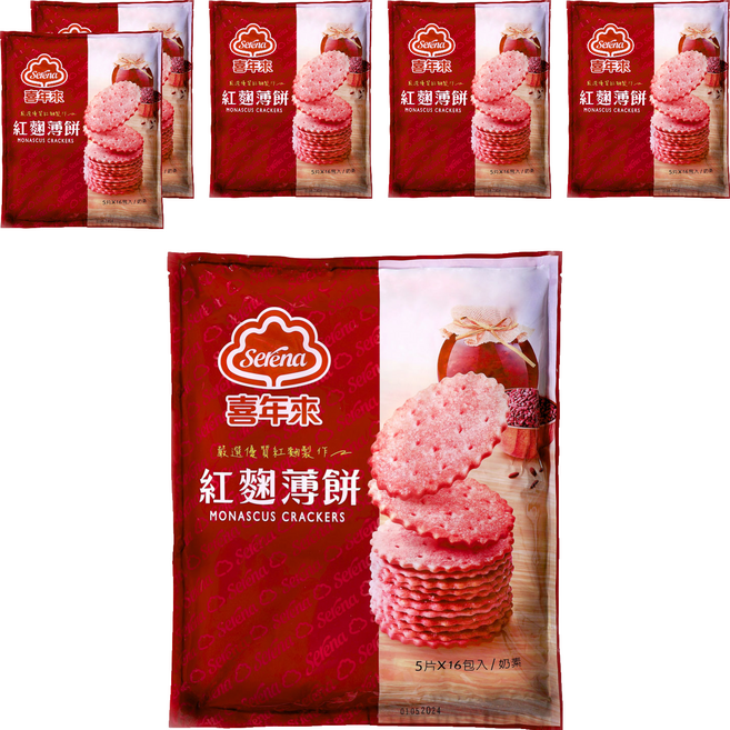 喜年來 紅麴薄餅, 320g, 6袋