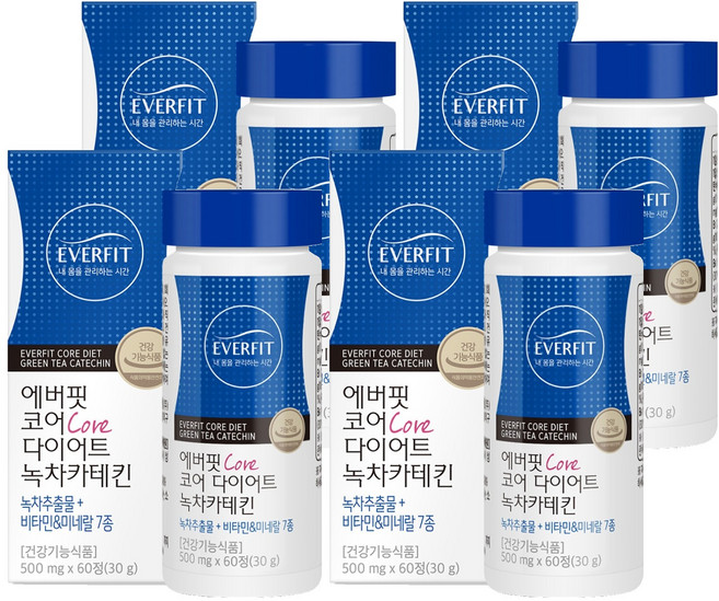 에버핏 코어 다이어트 녹차카테킨, 60정, 4개