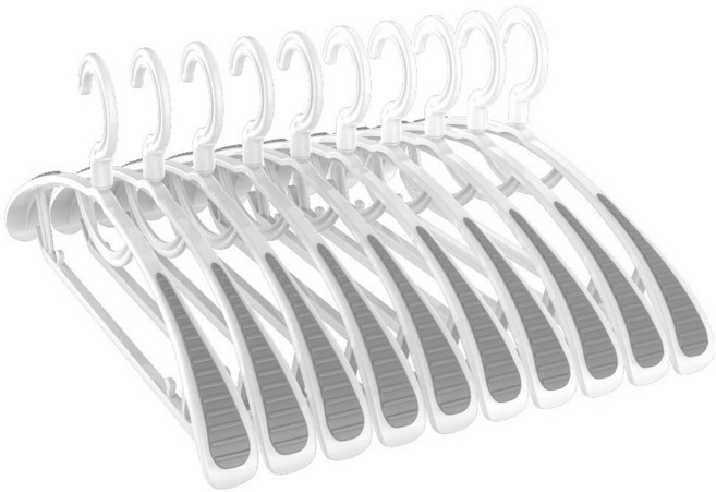 올지 올인원 회전 어깨뿔방지 옷걸이, 화이트, 10개