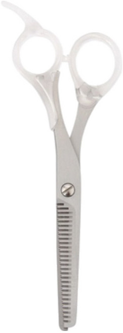 MUJI 無印良品 台灣公司貨 不鏽鋼打薄剪刀 15.5cm, 銀色 + 透明色, 1支