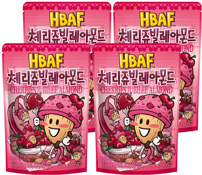 바프 체리쥬빌레 아몬드, 120g, 4개