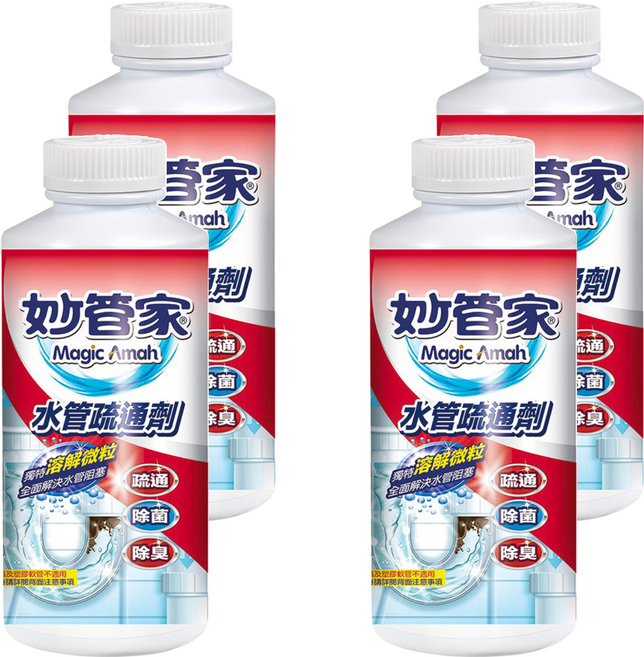Magic Amah 妙管家 水管疏通劑, 18oz, 4瓶