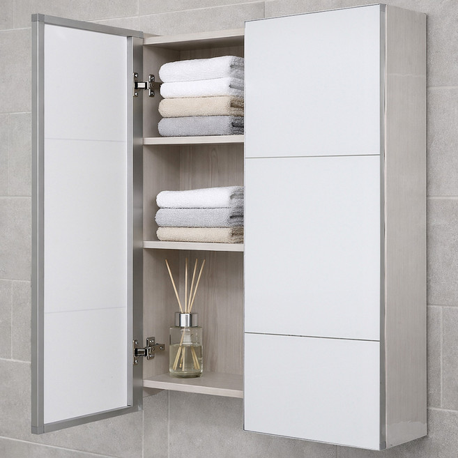 대형 십자 라인 욕실 수납장 600 방문설치, 혼합색상, 1개