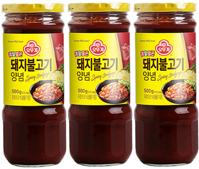 오뚜기 돼지불고기양념, 500g, 3개