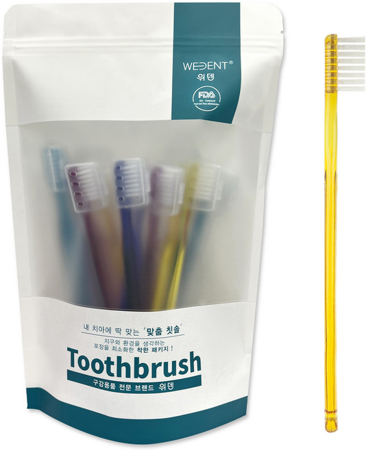 위덴 먼슬리팩 사각헤드 일반모 칫솔, 12개입, 1개