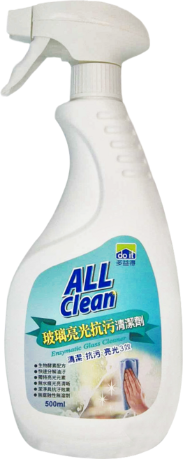 do it 多益得 ALL Clean 玻璃亮光抗污清潔劑 生物酵素配方 3效, 1瓶