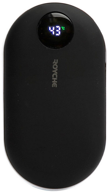 로이체 휴대용 손난로 보조배터리, HW-04, 블랙