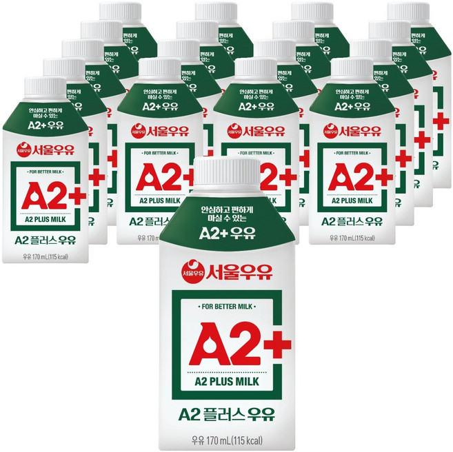 서울우유 A2플러스 멸균 우유, 170ml, 18개
