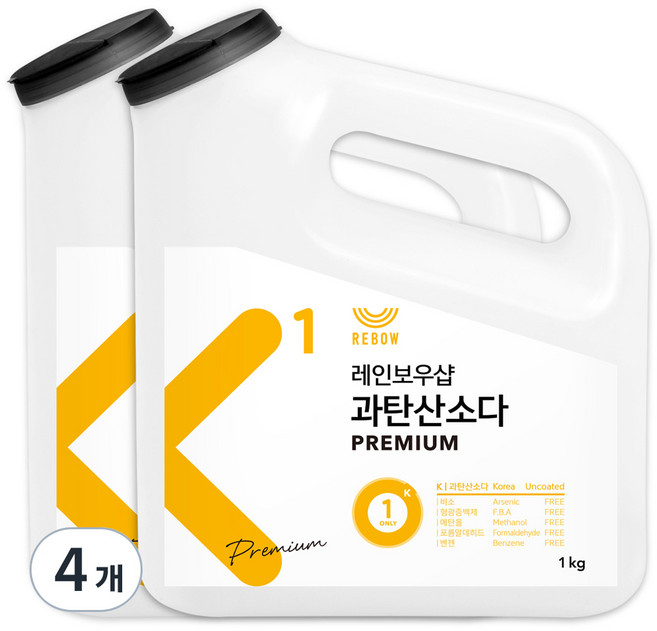 레인보우샵 과탄산소다 프리미엄 왕톡톡이, 1kg, 4개