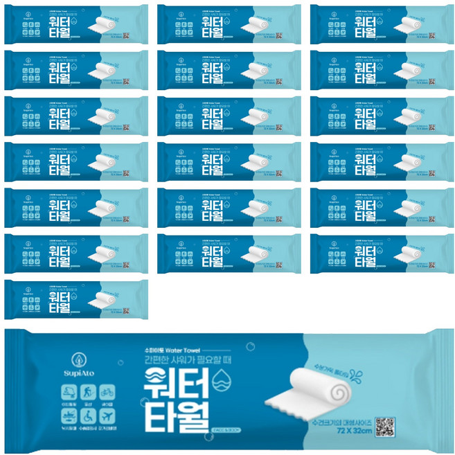 수피아토 워터타월 대형사이즈, 1개입, 20개