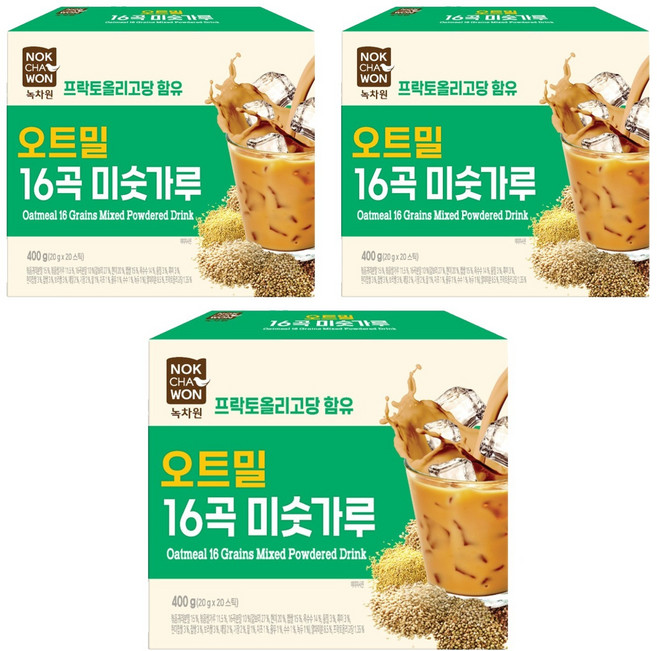 녹차원 오트밀 16곡 미숫가루, 20g, 20개입, 3개