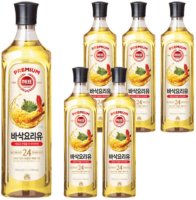 해표 바삭 요리유, 6개, 900ml