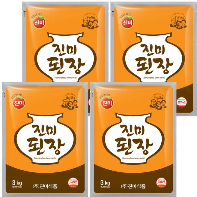 진미 된장, 3kg, 4개