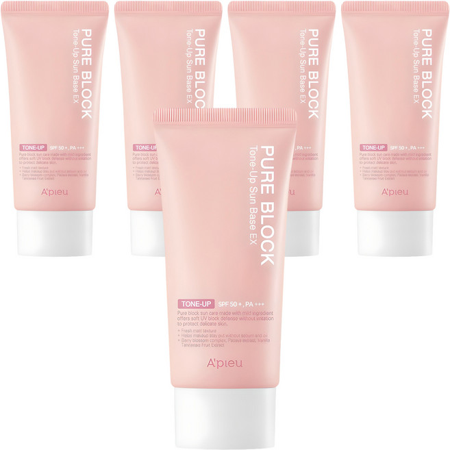어퓨 퓨어 블록 톤업 선베이스 이엑스 SPF50+ PA+++, 50ml, 5개