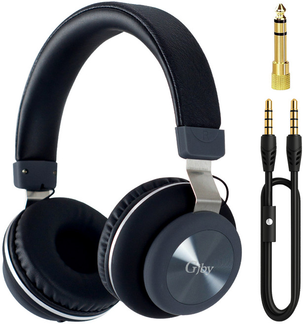 Gjby 디지털 피아노 헤드폰+ 변환젠더 5.5mm 세트, 블랙, 1세트