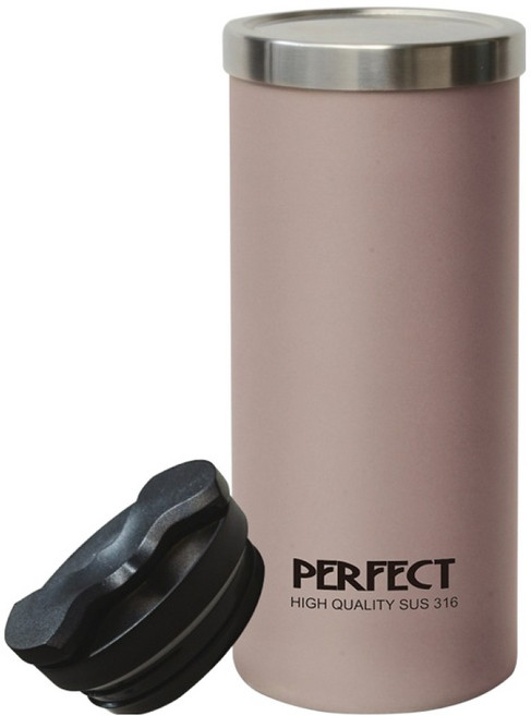 PLUS PERFECT 理想 極緻316真空雙蓋咖啡杯 450cc, 玫瑰金, 1個