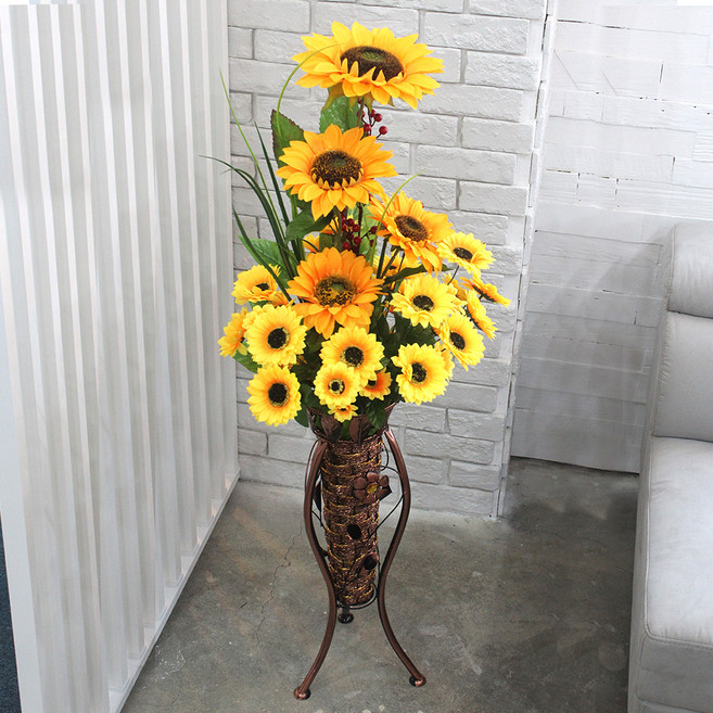 조아트 해바라기 작품 철제 삼발이 중형, 브론즈, 1개