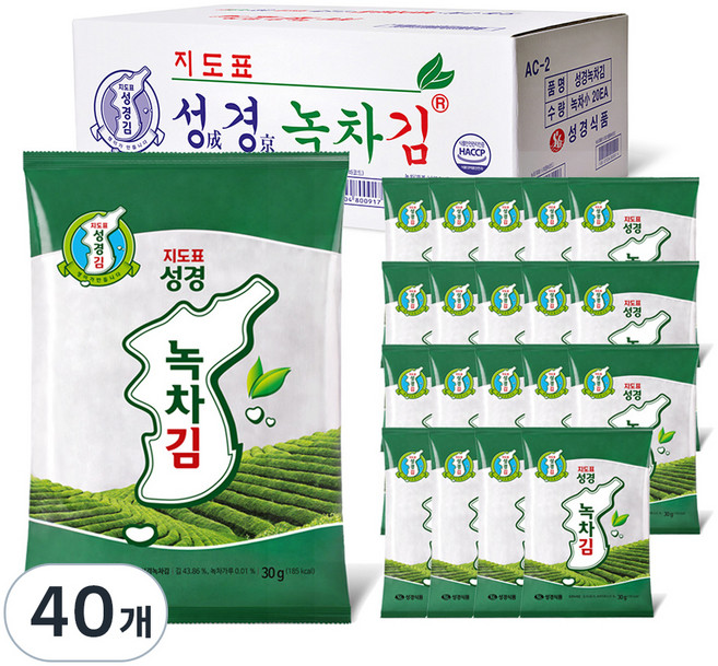 지도표성경 녹차김, 30g, 40개