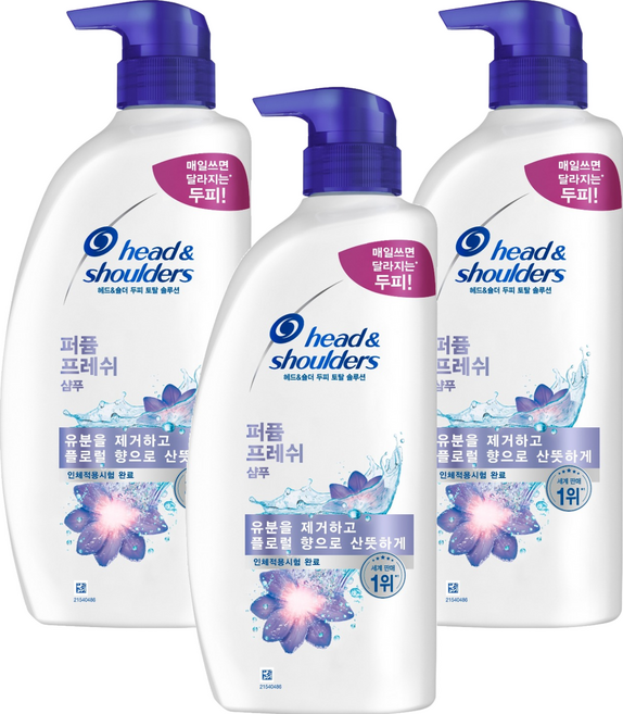 head&shoulders 海倫仙度絲 清新香水洗髮精 花香, 800ml, 3個