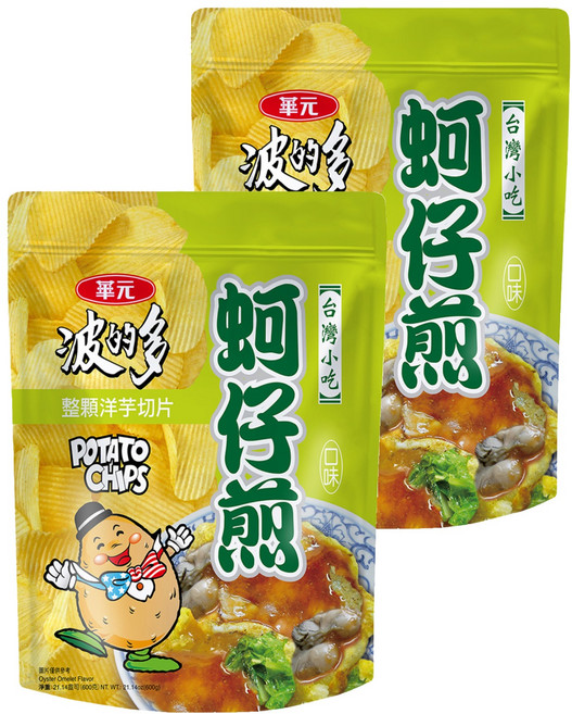 華元 波的多洋芋片 蚵仔煎風味, 600g, 2個