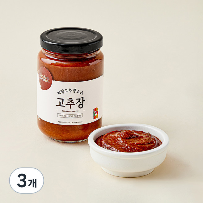 키친콤마 저당 고추장소스, 330g, 3개